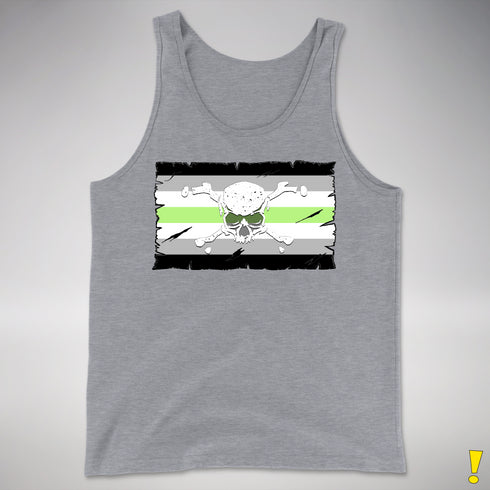Agender Pride Pirate Flag Premium Tank Top - Grey Heather